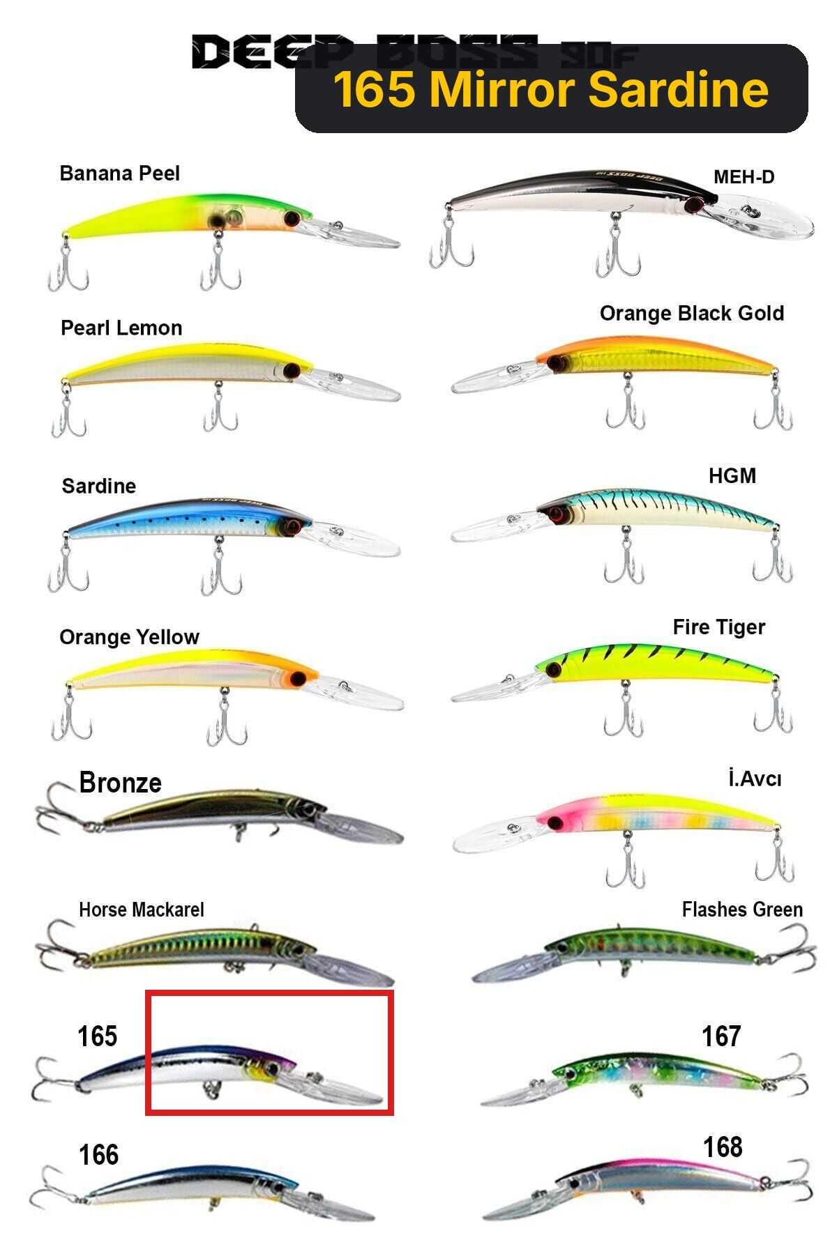 Fujin DeepBoss 90F 9.5gr Maket Balık 165 Mirror Sardine