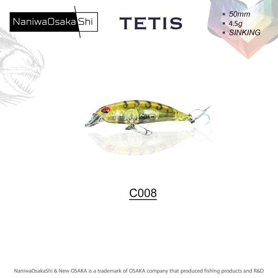 NaniwaOsakaShi Tetis 50MM 4.5G Sınkıng Sahte Balık