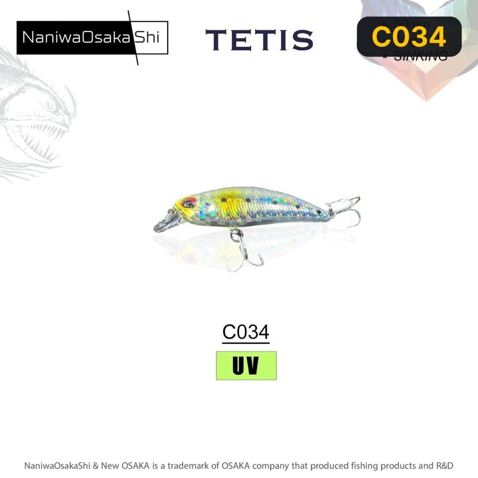 NaniwaOsakaShi Tetis 50MM 4.5G Sınkıng Sahte Balık C034