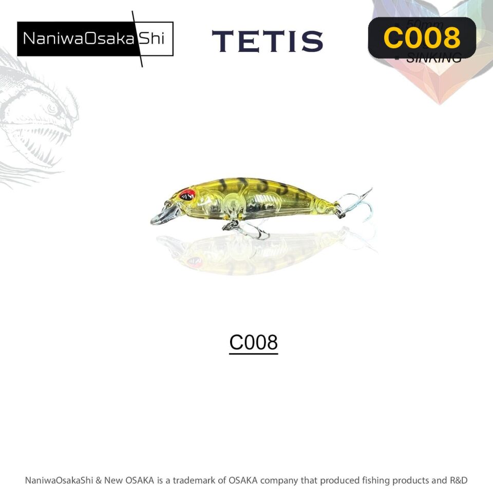 NaniwaOsakaShi Tetis 50MM 4.5G Sınkıng Sahte Balık C008