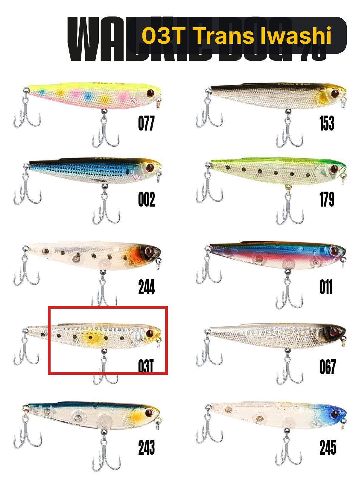 Fujin Walkie Dog 70mm 8.2gr Su Üstü Maket Balık 03T Trans Iwashi