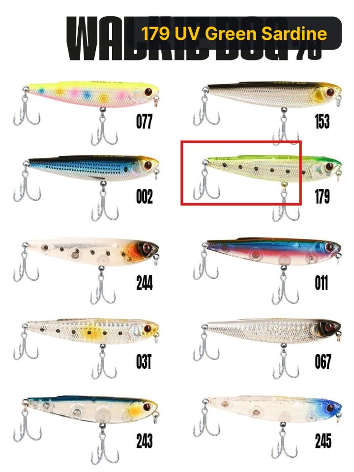 Fujin Walkie Dog 70mm 8.2gr Su Üstü Maket Balık 179 UV Green Sardine