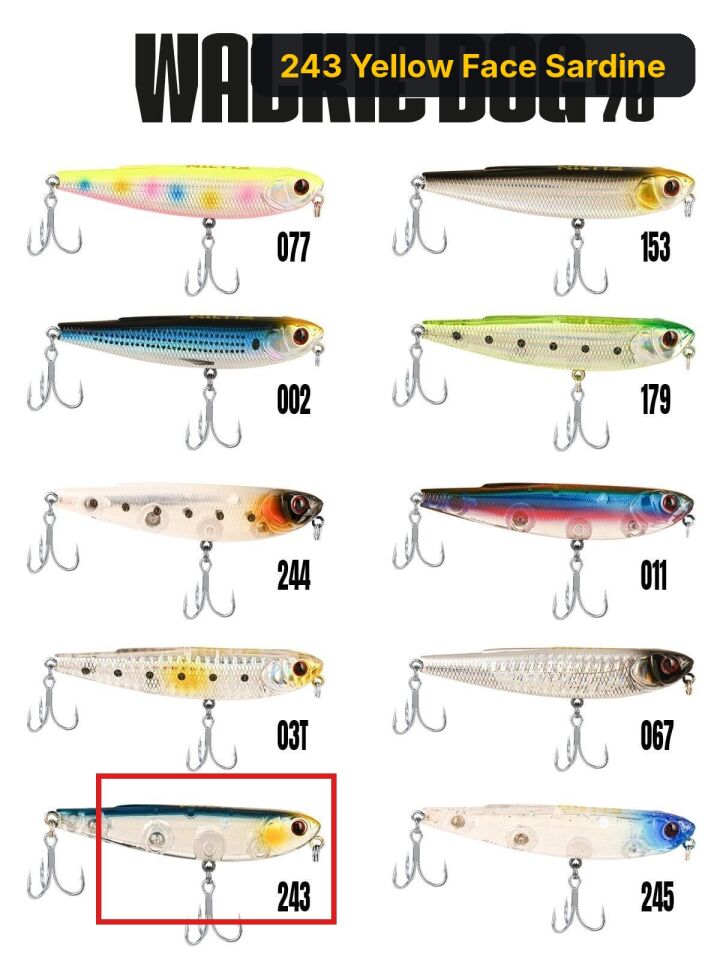 Fujin Walkie Dog 70mm 8.2gr Su Üstü Maket Balık 243 Yellow Face Sardine
