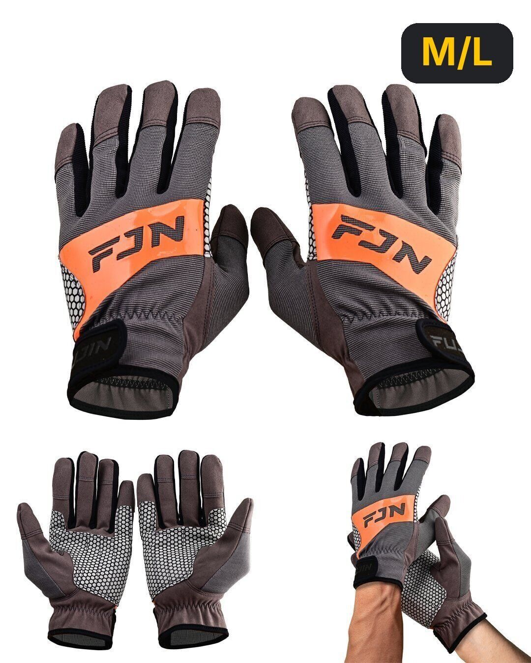 Fujin Pro Angler Trolling Gloves Grey M/L