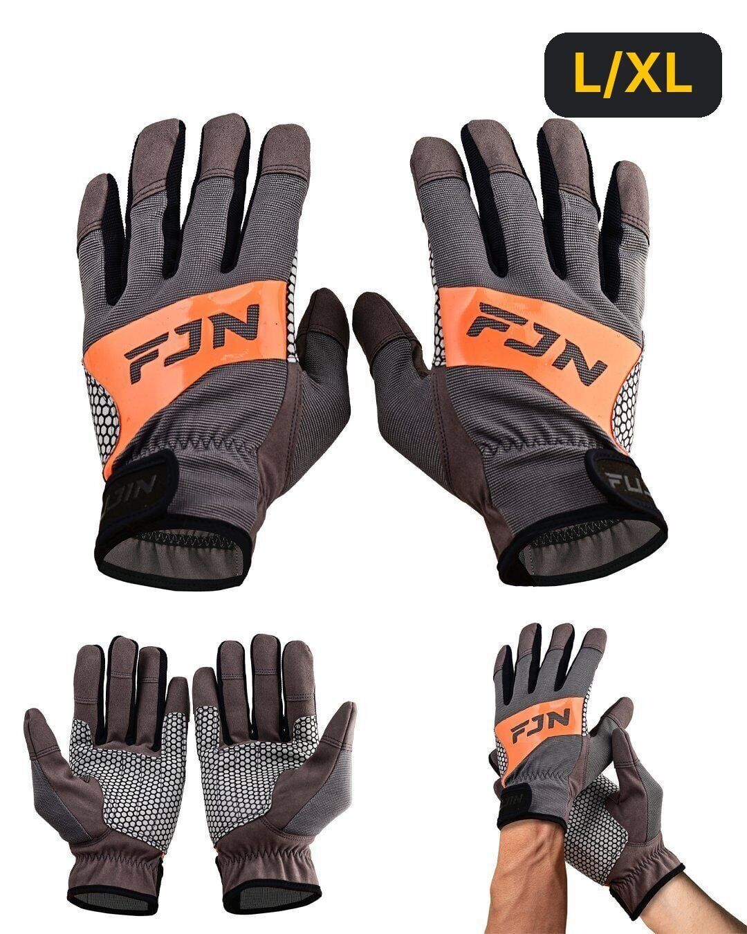 Fujin Pro Angler Trolling Gloves Grey L/XL