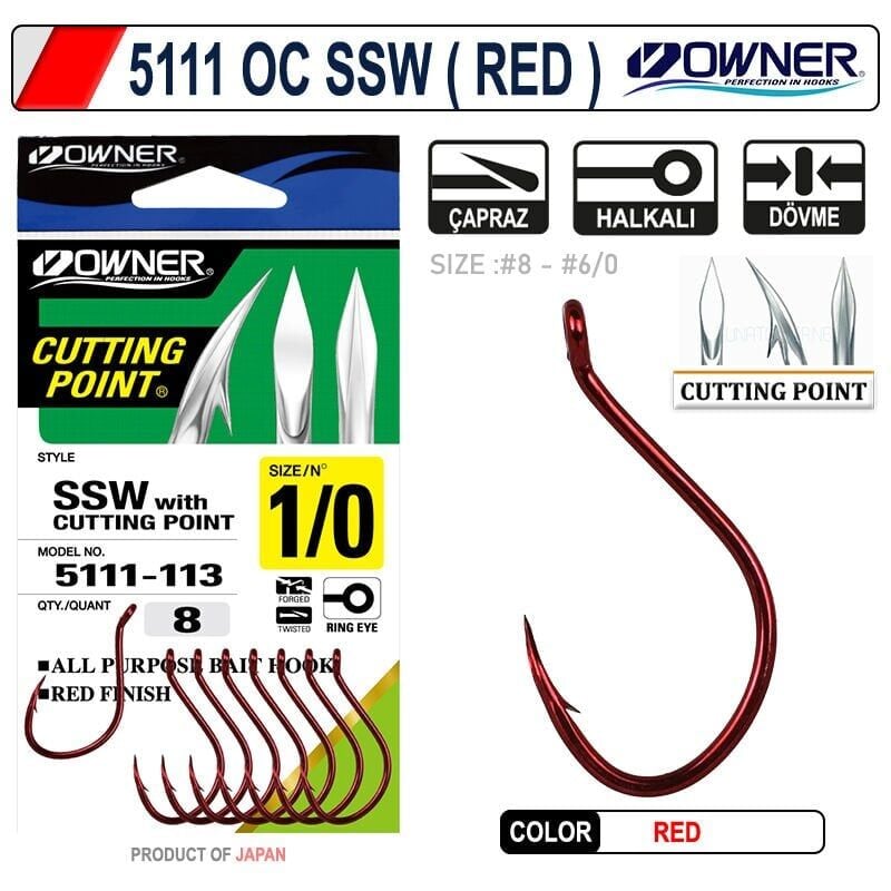 Owner 5111 OC SSW ( Red ) Tekli Olta İğnesi