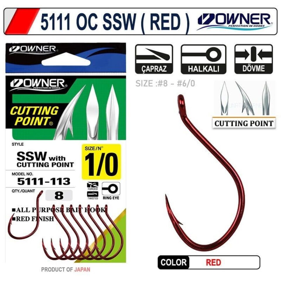 Owner 5111 OC SSW ( Red ) Tekli Olta İğnesi