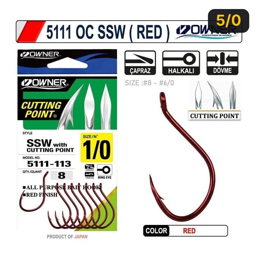 Owner 5111 OC SSW ( Red ) Tekli Olta İğnesi 5/0