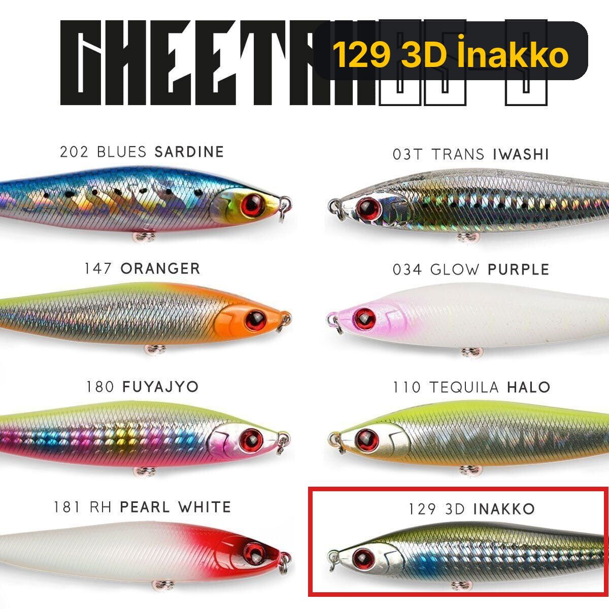 Fujin Cheetah 85S 20gr 8.5cm Maket Balık 129 3D İnakko