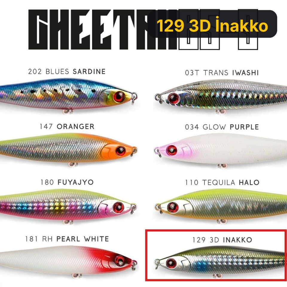 Fujin Cheetah 85S 20gr 8.5cm Maket Balık 129 3D İnakko