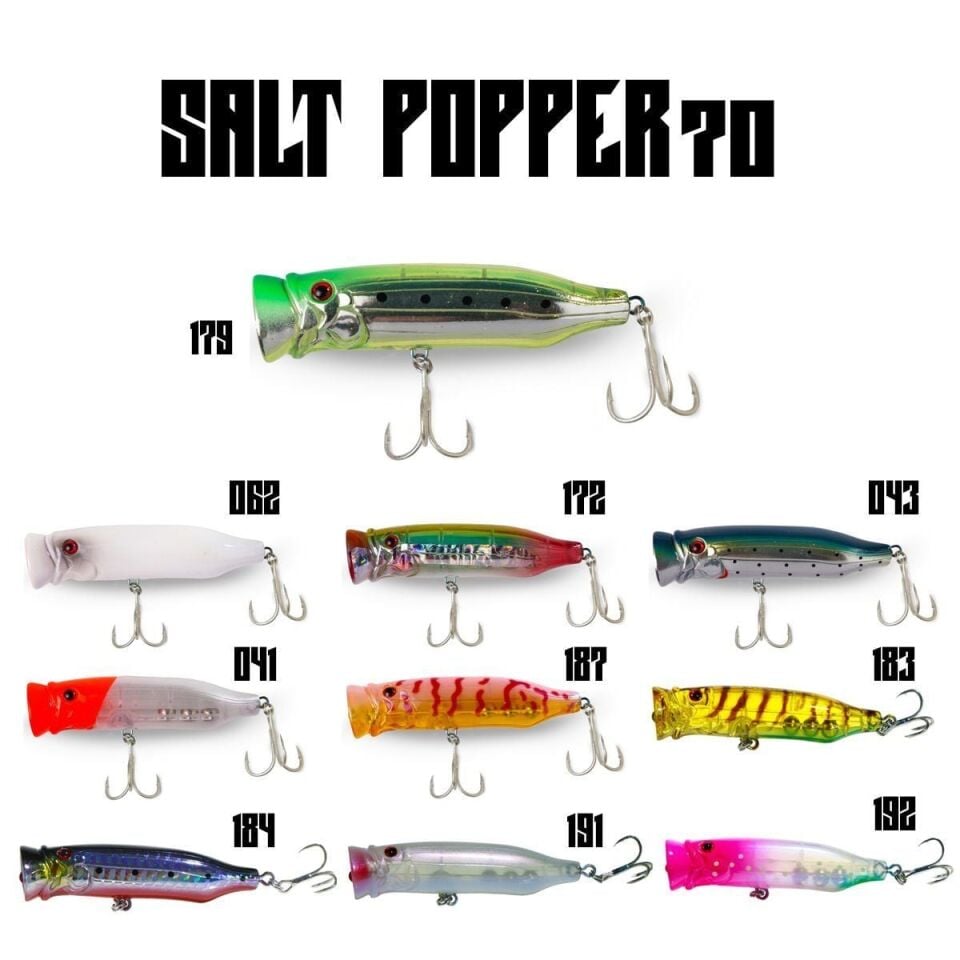 Fujin Salt Popper 70mm 9.5gr Su Üstü Maket Balık 03T Trans İwashi