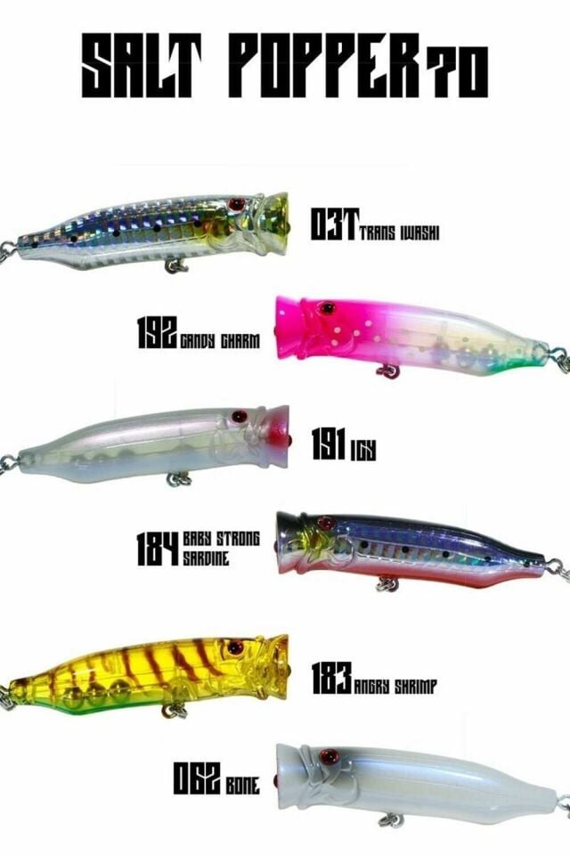 Fujin Salt Popper 70mm 9.5gr Su Üstü Maket Balık 03T Trans İwashi