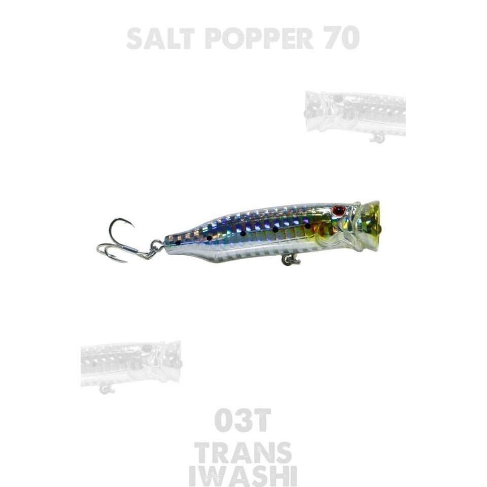 Fujin Salt Popper 70mm 9.5gr Su Üstü Maket Balık 03T Trans İwashi