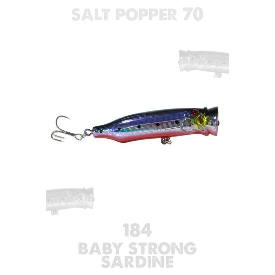 Fujin Salt Popper 70mm 9.5gr Su Üstü Maket Balık 184 Baby Strong Sardine