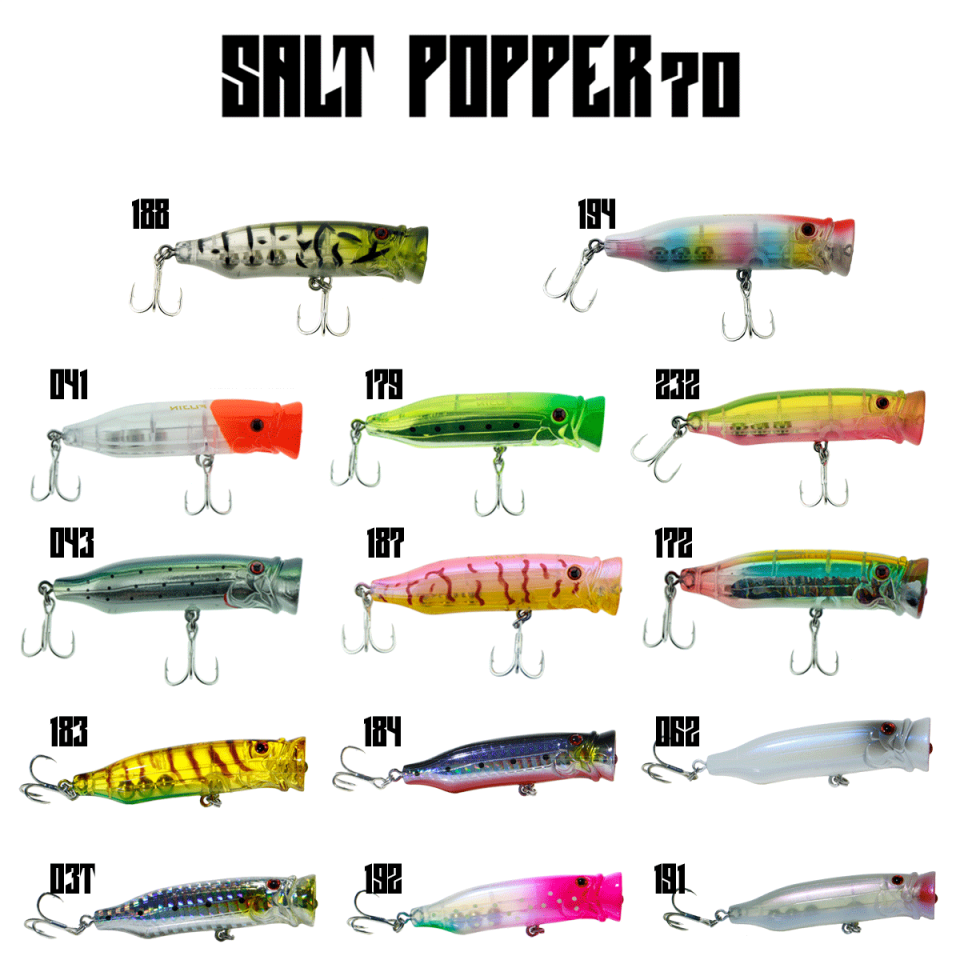 Fujin Salt Popper 70mm 9.5gr Su Üstü Maket Balık 041 Moon Red Head