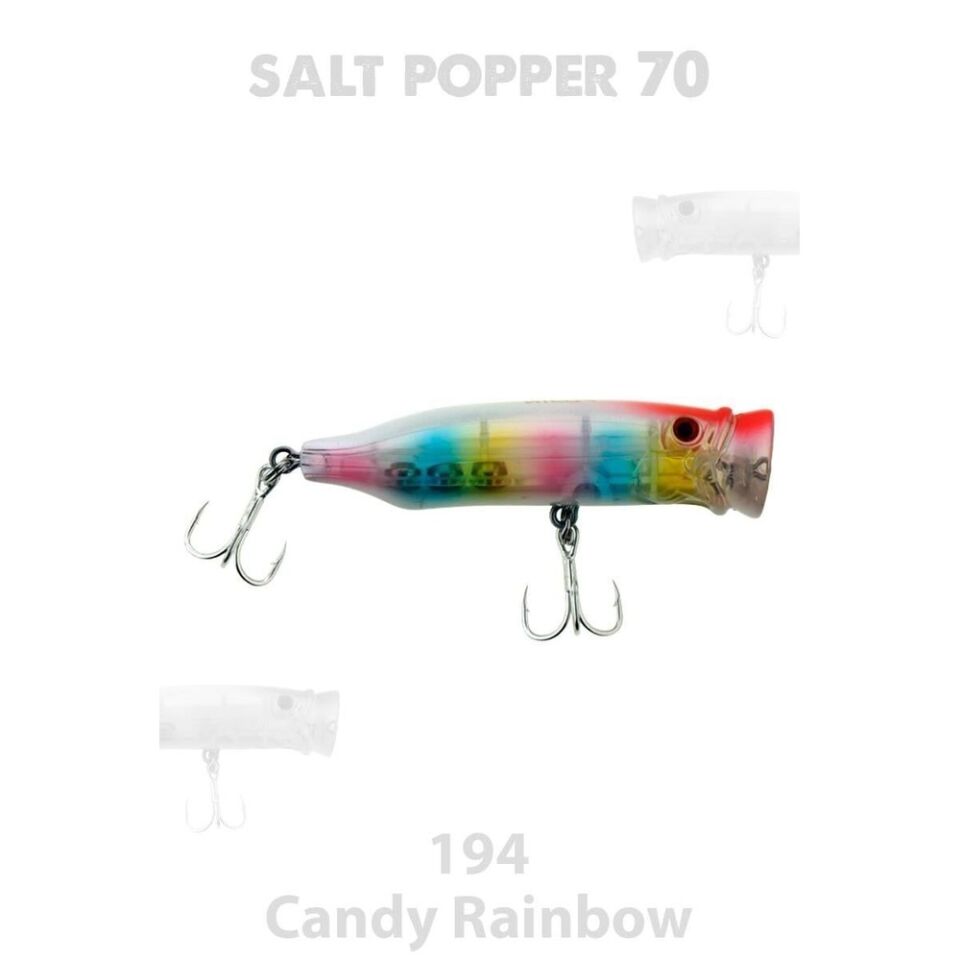 Fujin Salt Popper 70mm 9.5gr Su Üstü Maket Balık 194 Candy Rainbow
