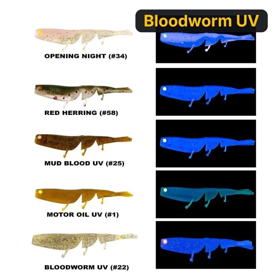 Daiwa Bait Junkıe 7.6cm Prawn Silikon Yem Bloodworm UV