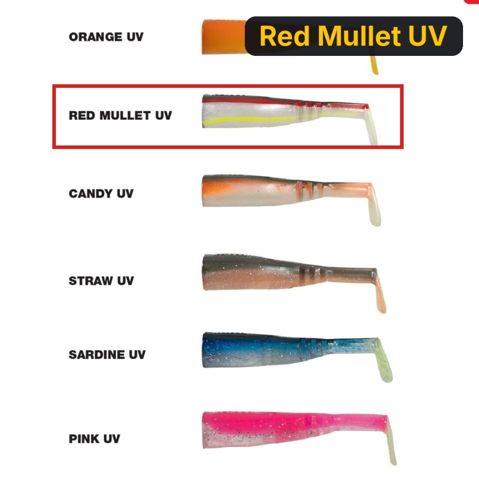 Seabor Lily Shad 11CM (3 AD) Yedek Silikon Red Mullet UV
