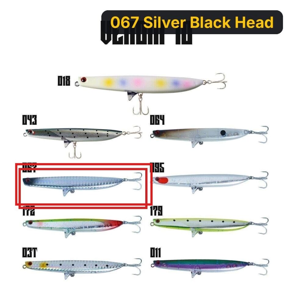 Fujin Venom 10 10.5gr 10cm Maket Balık 067 Silver Black Head