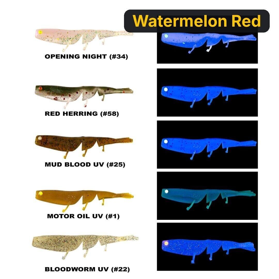 Daiwa Bait Junkıe 7.6cm Prawn Silikon Yem Watermelon Red