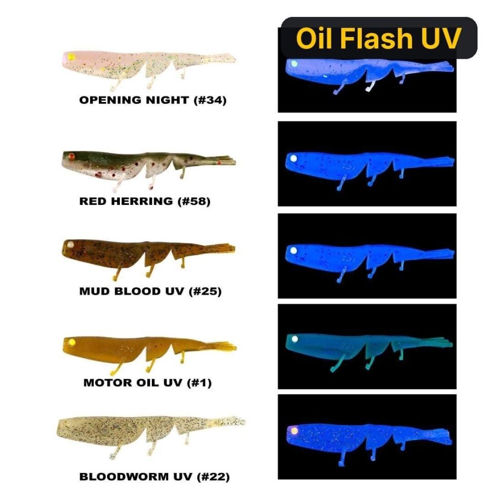 Daiwa Bait Junkıe 7.6cm Prawn Silikon Yem Oil Flash UV