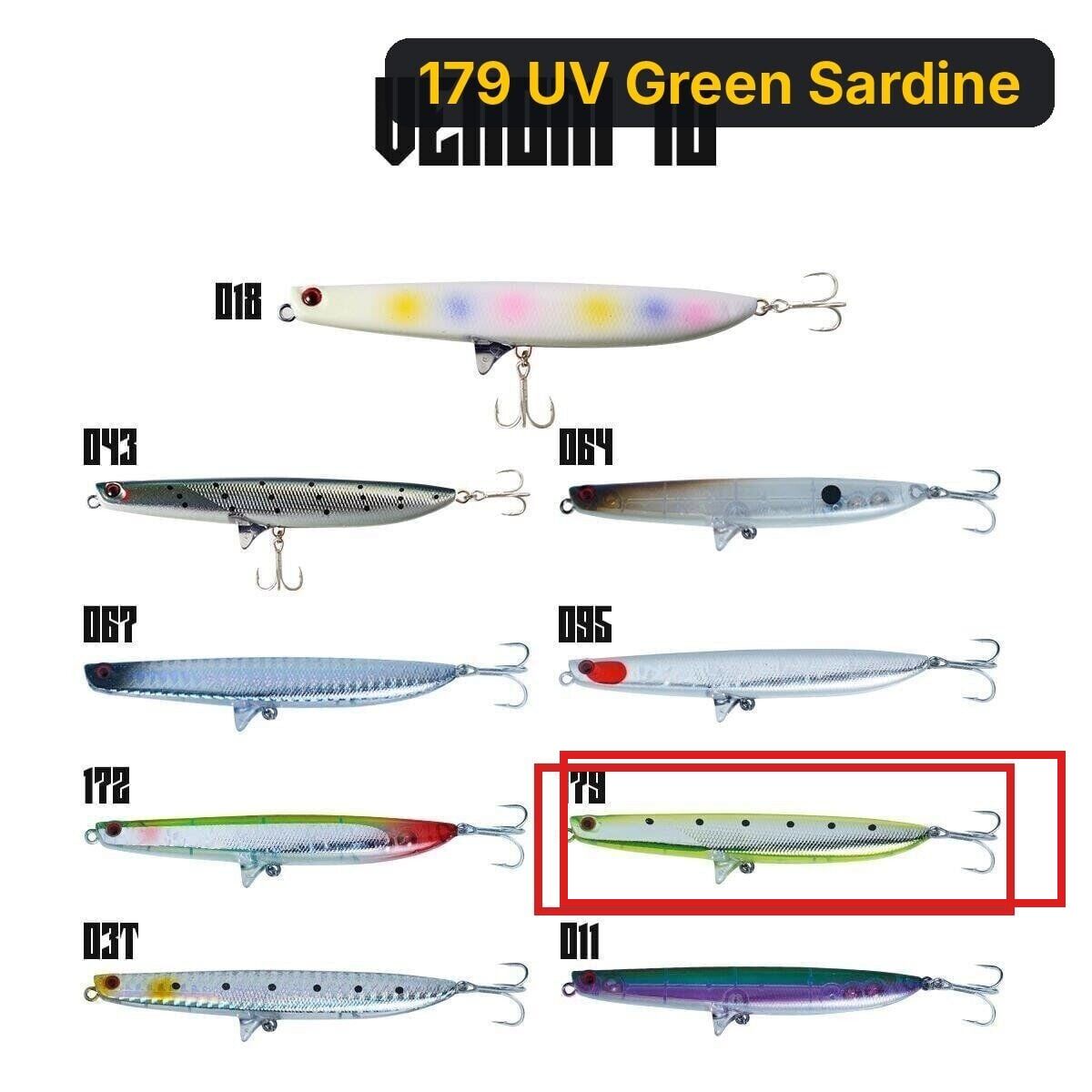 Fujin Venom 10 10.5gr 10cm Maket Balık 179 UV Green Sardine