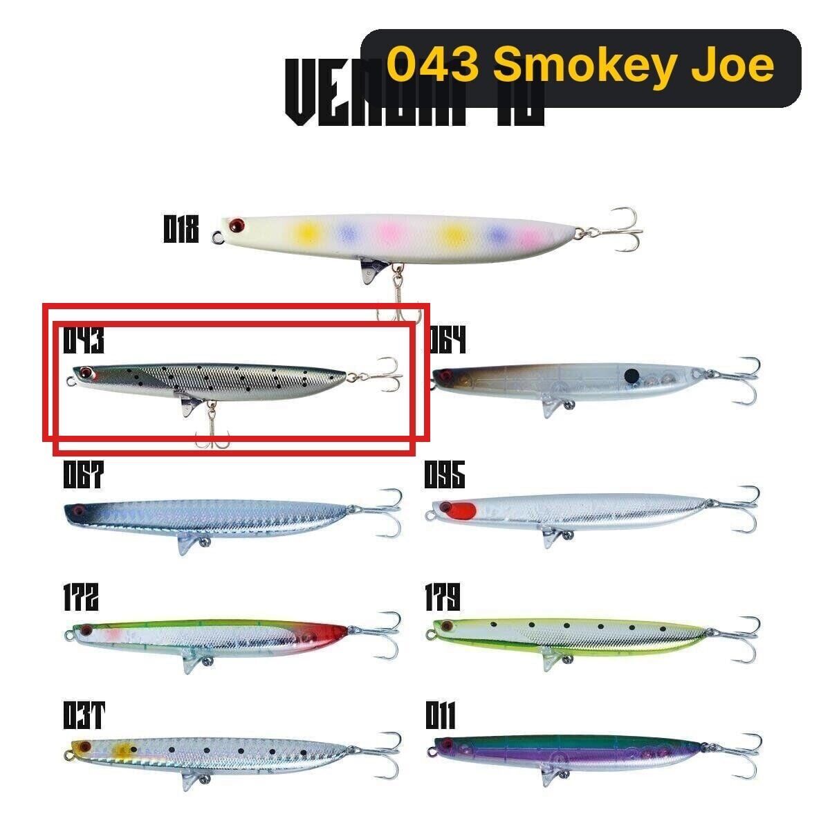 Fujin Venom 10 10.5gr 10cm Maket Balık 043 Smokey Joe