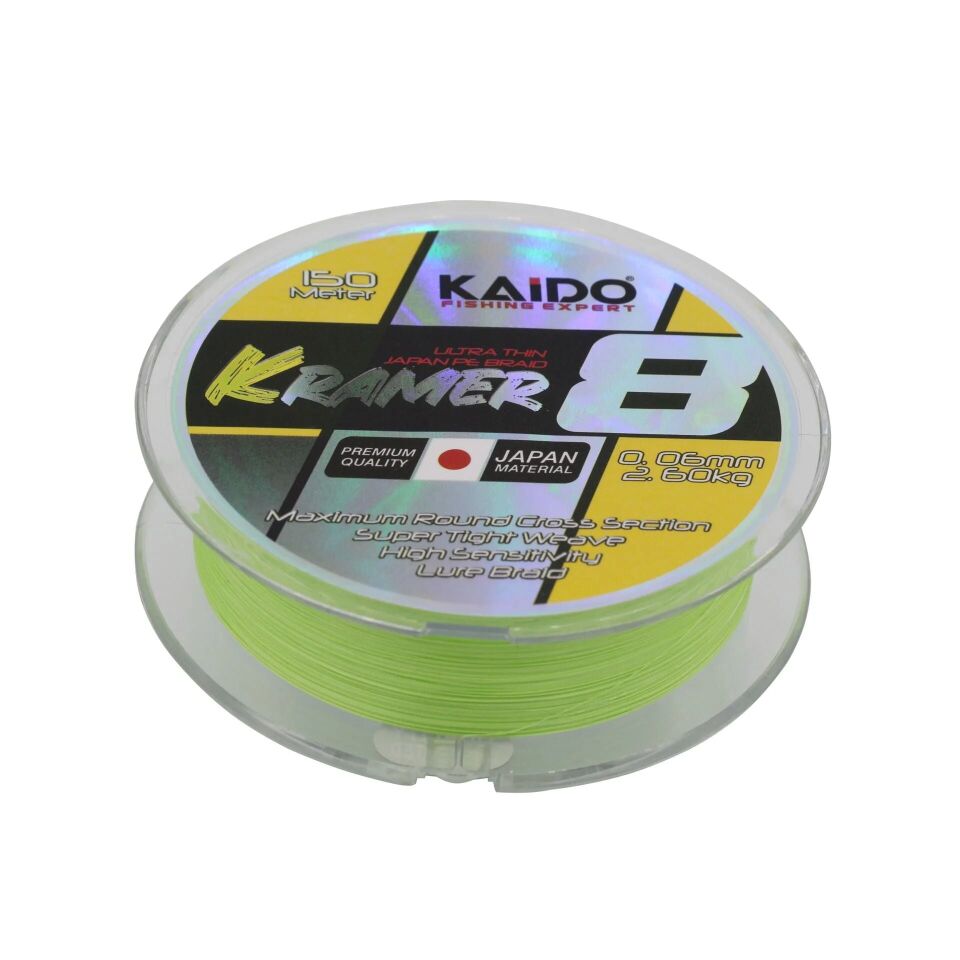 Kaido Kramer Japan 8X Braid 150 Mt Lime Green 0,06 mm