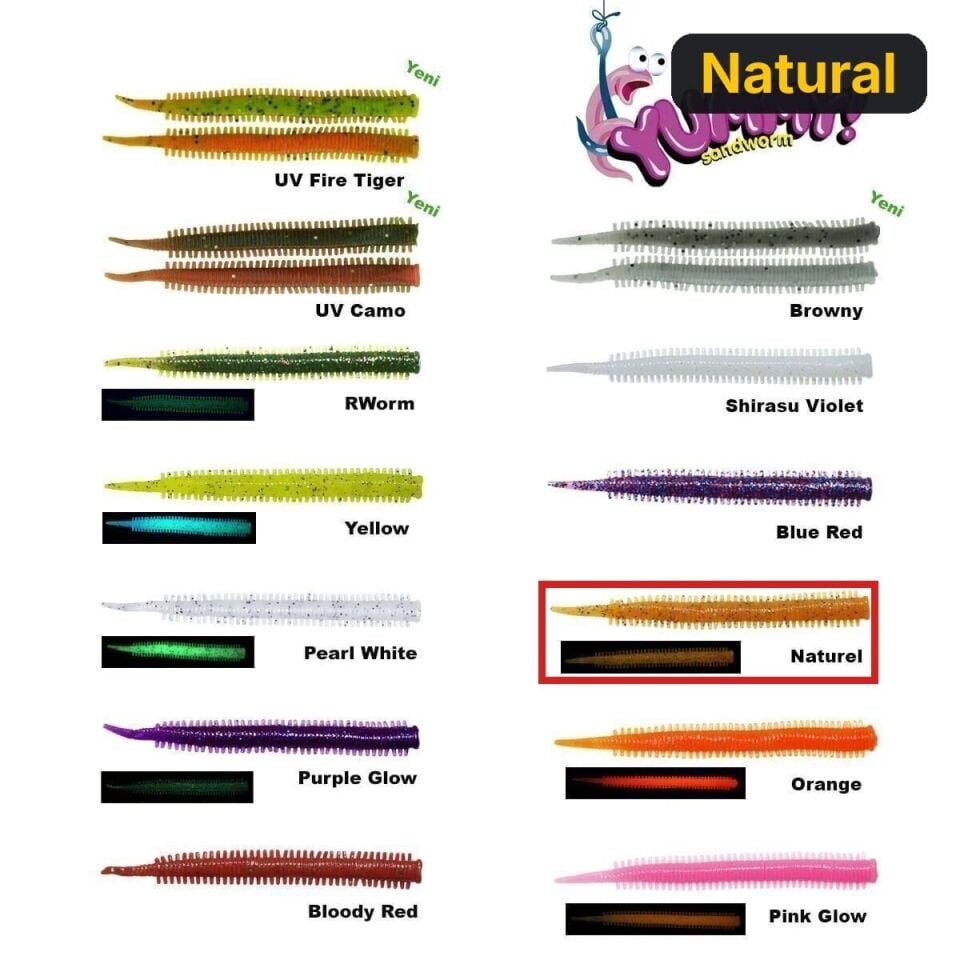 Fujin Yummy Sandworm 7cm LRF Silikonu Natural