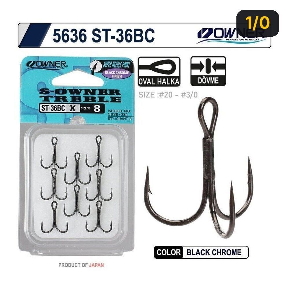 Owner 5636 St-36 Black Chrome Çarpma İğne 1/0