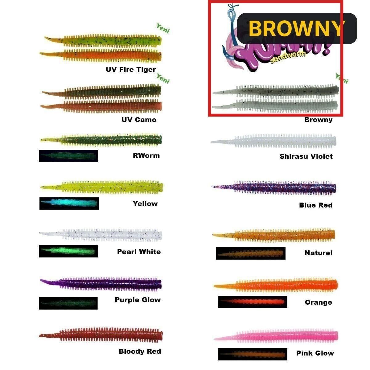 Fujin Yummy Sandworm 7cm LRF Silikonu BROWNY