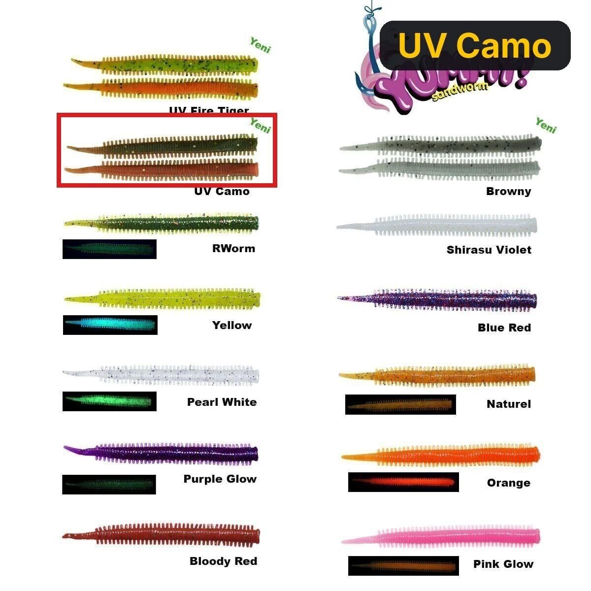 Fujin Yummy Sandworm 7cm LRF Silikonu UV Camo
