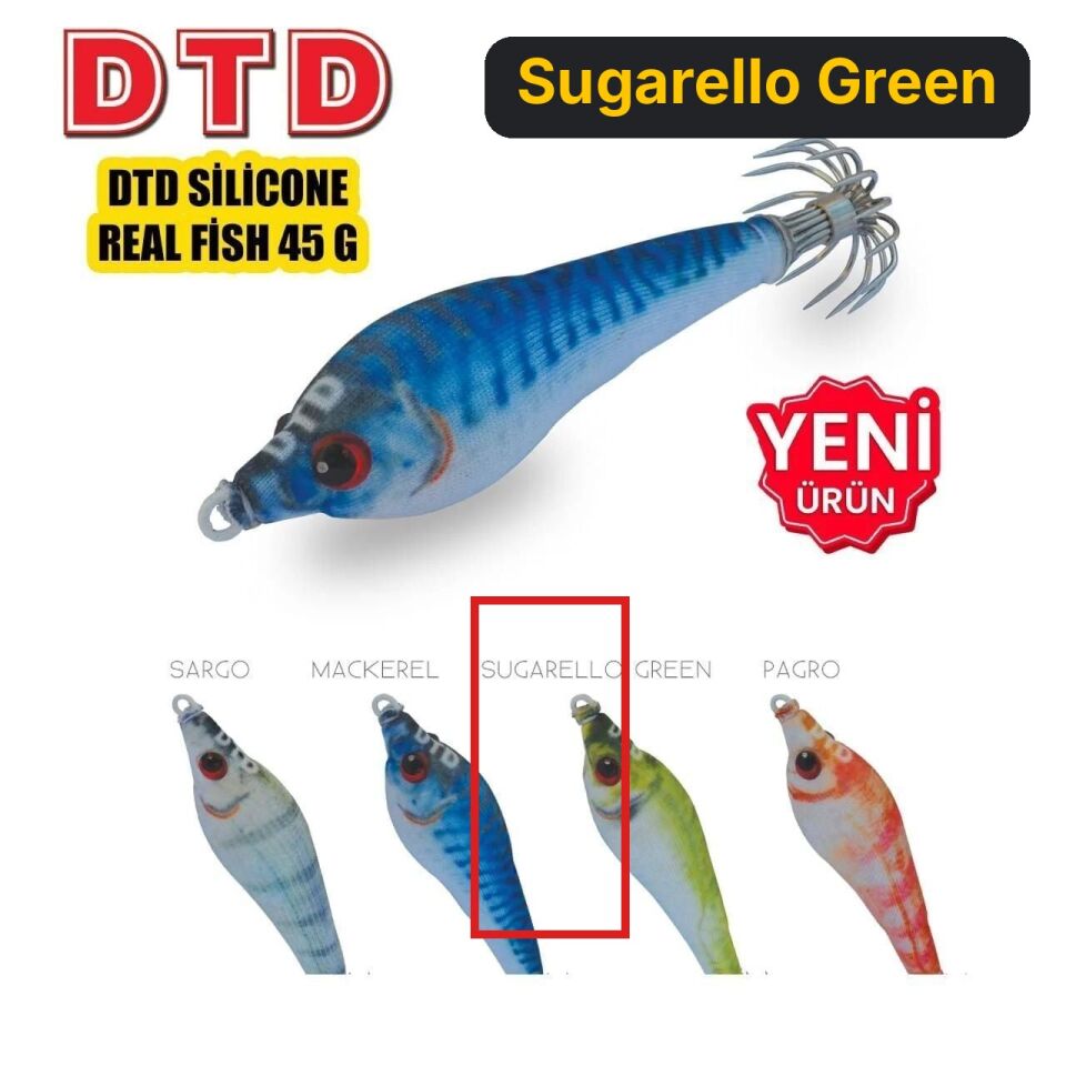 Dtd Silicone Real Fish 45g Kalamar Zokası Sugarello Green