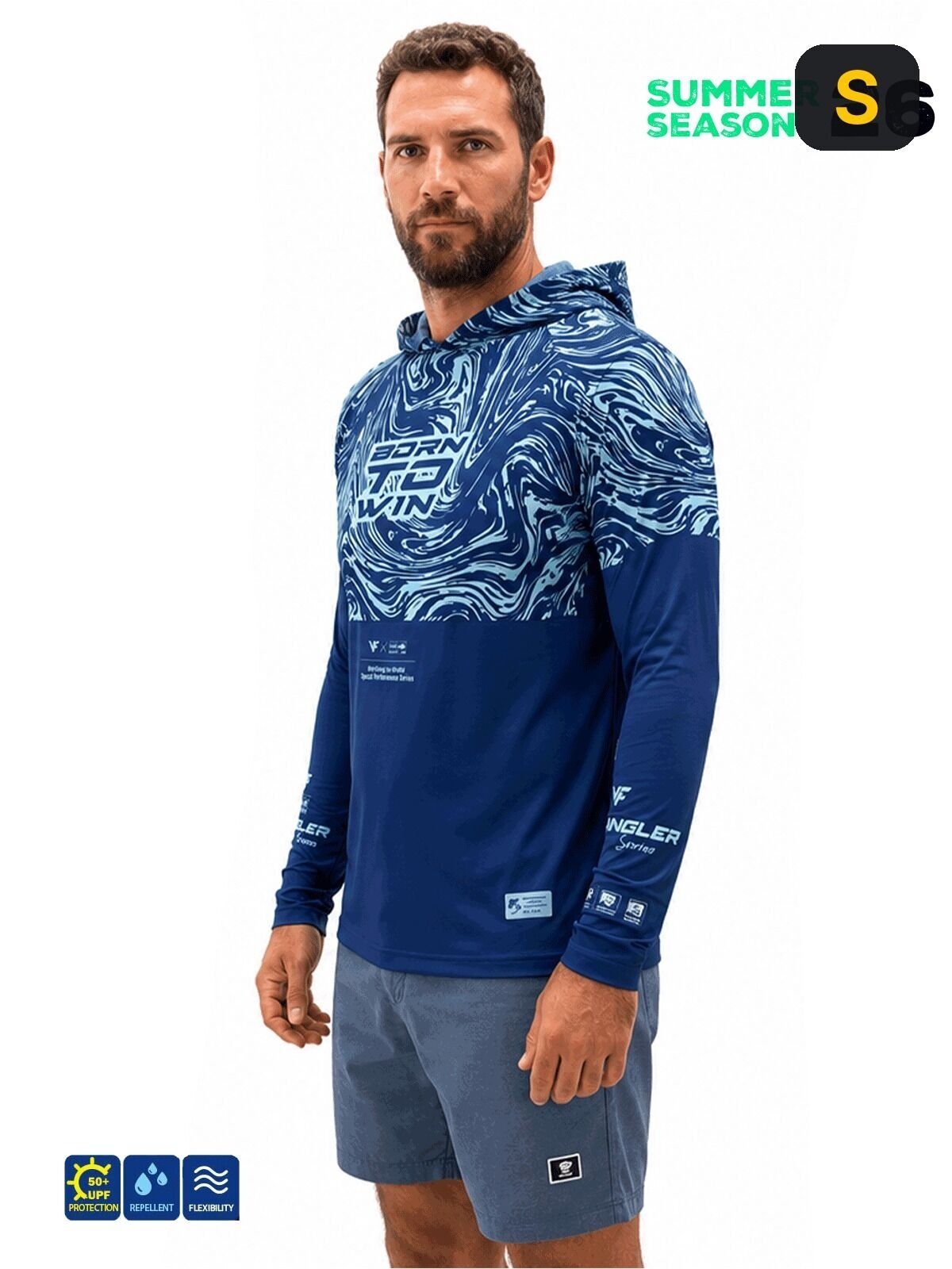 Fujin Pro Angler S26 Hooded Izohips Blue Mint Sweatshirt S