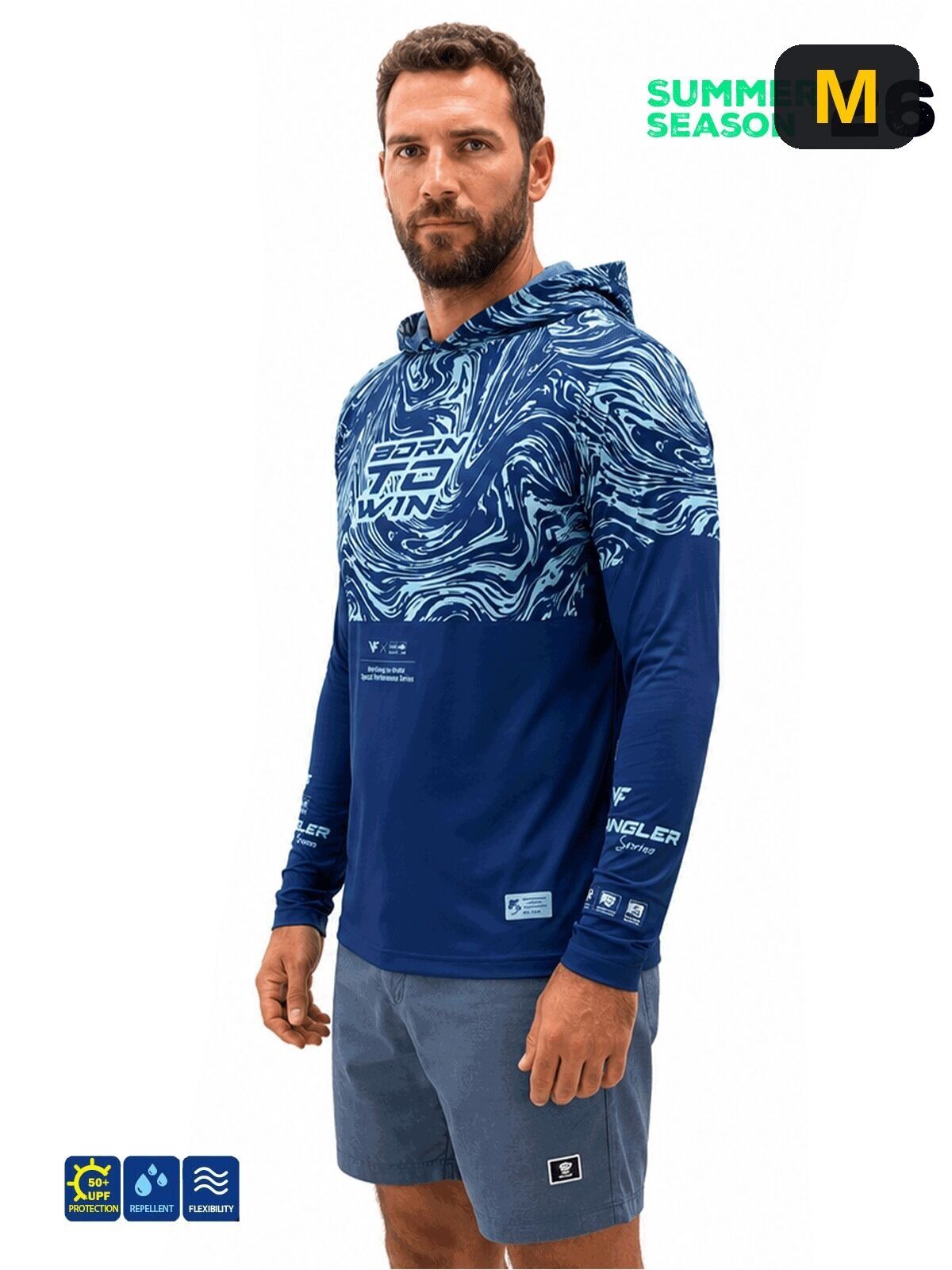 Fujin Pro Angler S26 Hooded Izohips Blue Mint Sweatshirt M