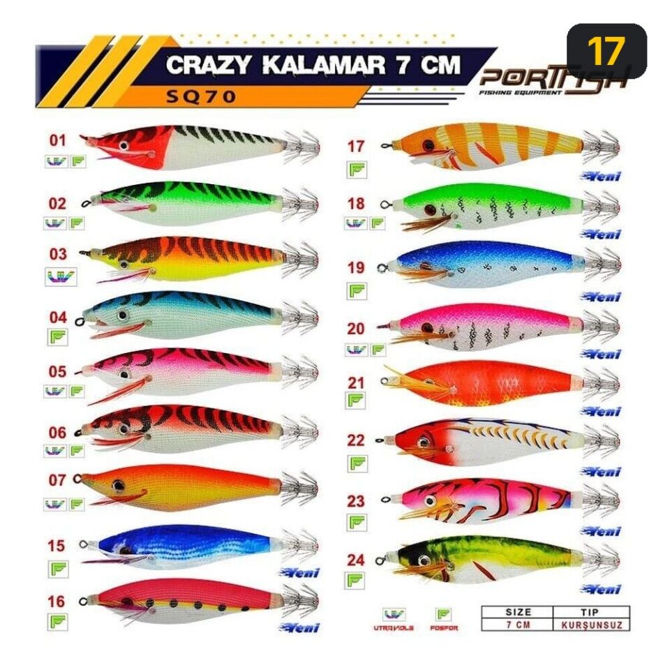 Portfish Crazy Kalamar Zokası 7 cm 17