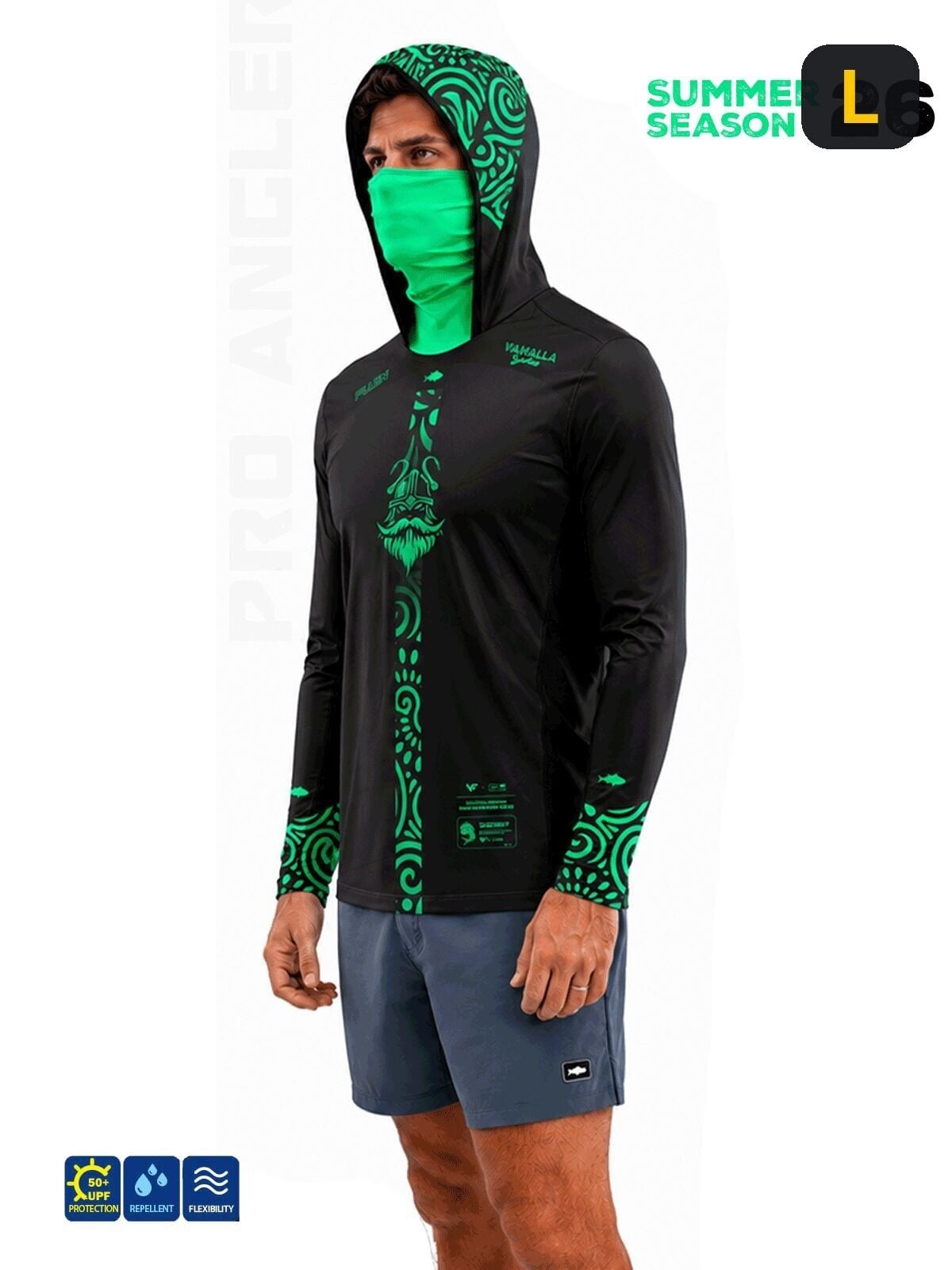 Fujin Valhalla Algea S26 Black Green Sweatshirt L