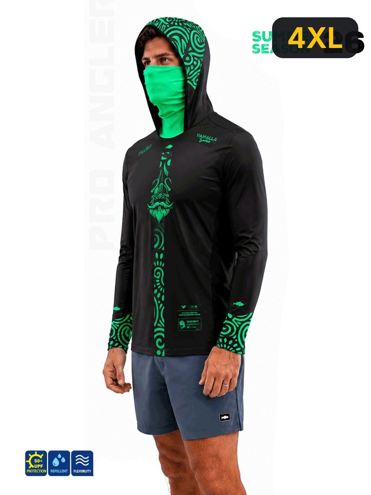 Fujin Valhalla Algea S26 Black Green Sweatshirt 4XL