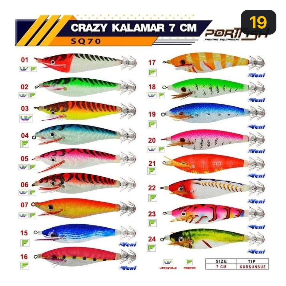 Portfish Crazy Kalamar Zokası 7 cm 19