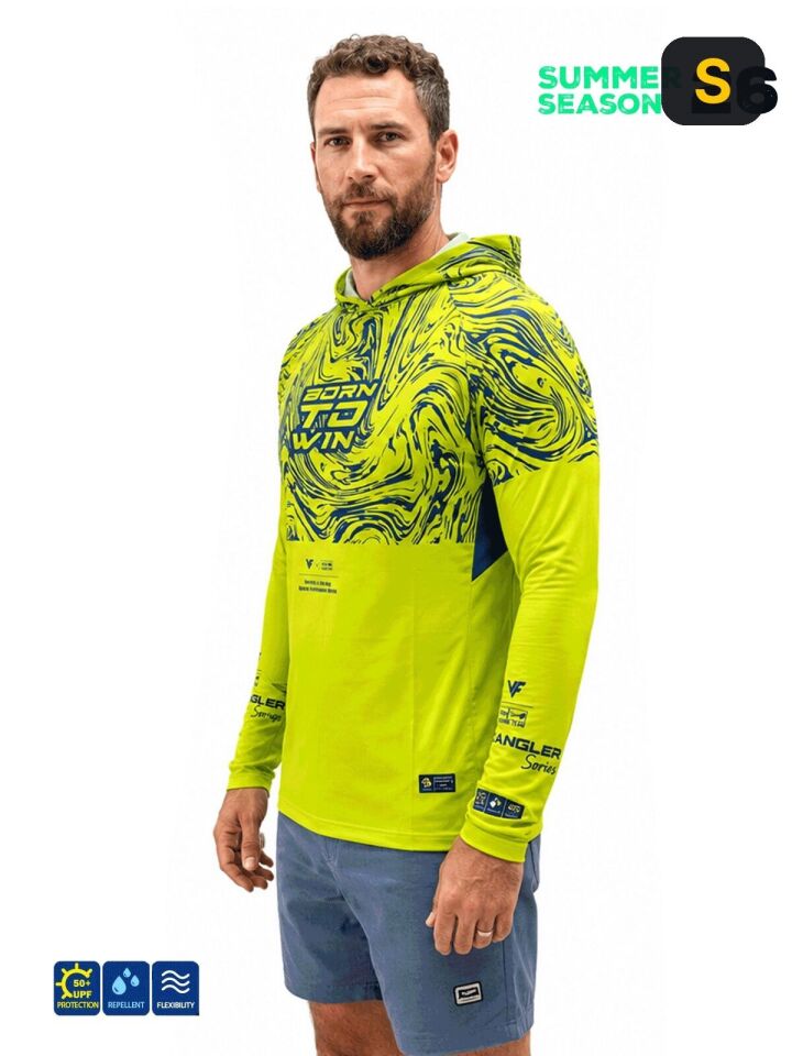 Fujin Pro Angler S26 Hooded Izohips Green Blue Sweatshirt S