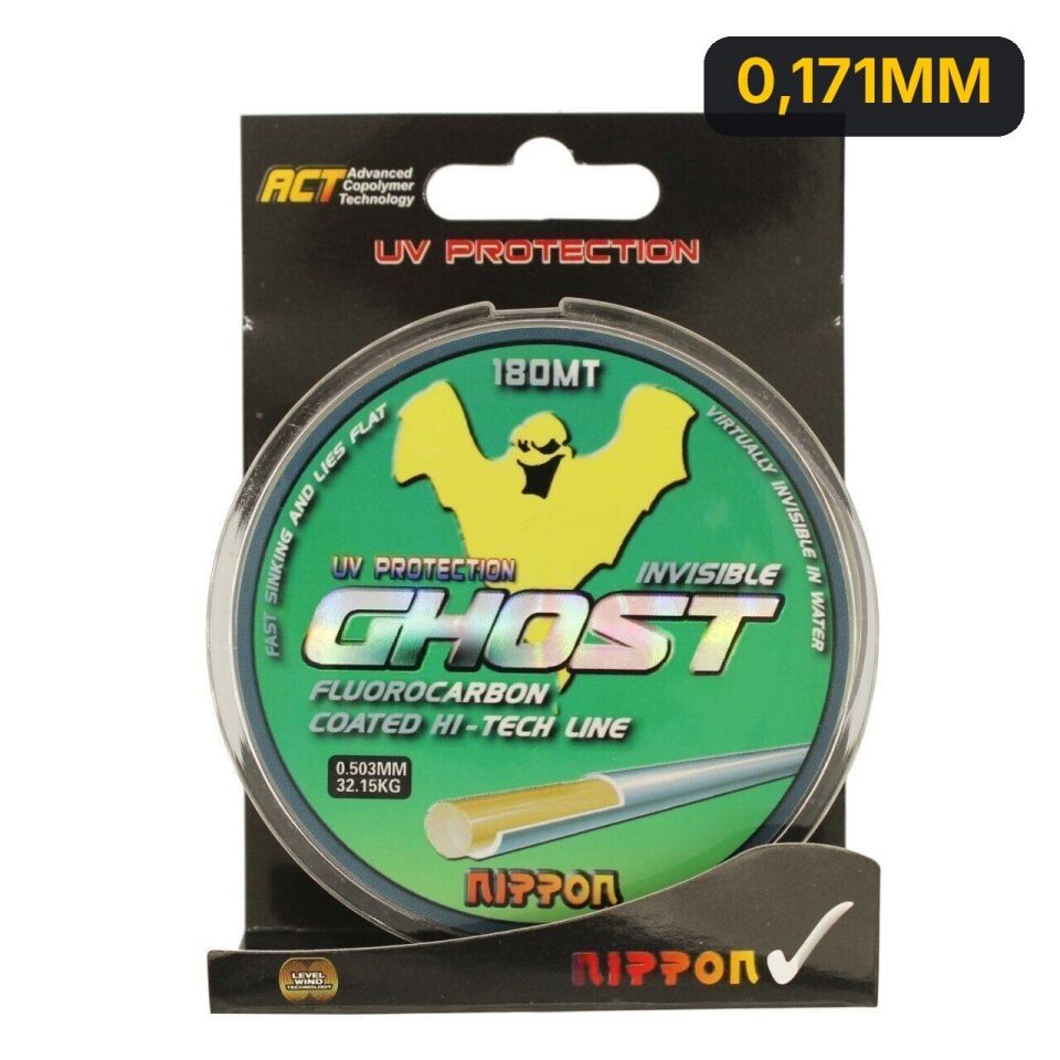Nippon Ghost 180 mt Fluoro Carbon Coated Misina 0,171MM