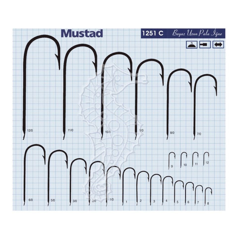 Mustad Olta İğnesi 1251C 100lü 1/0