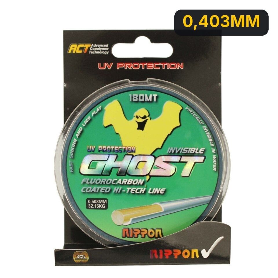Nippon Ghost 180 mt Fluoro Carbon Coated Misina 0,403MM