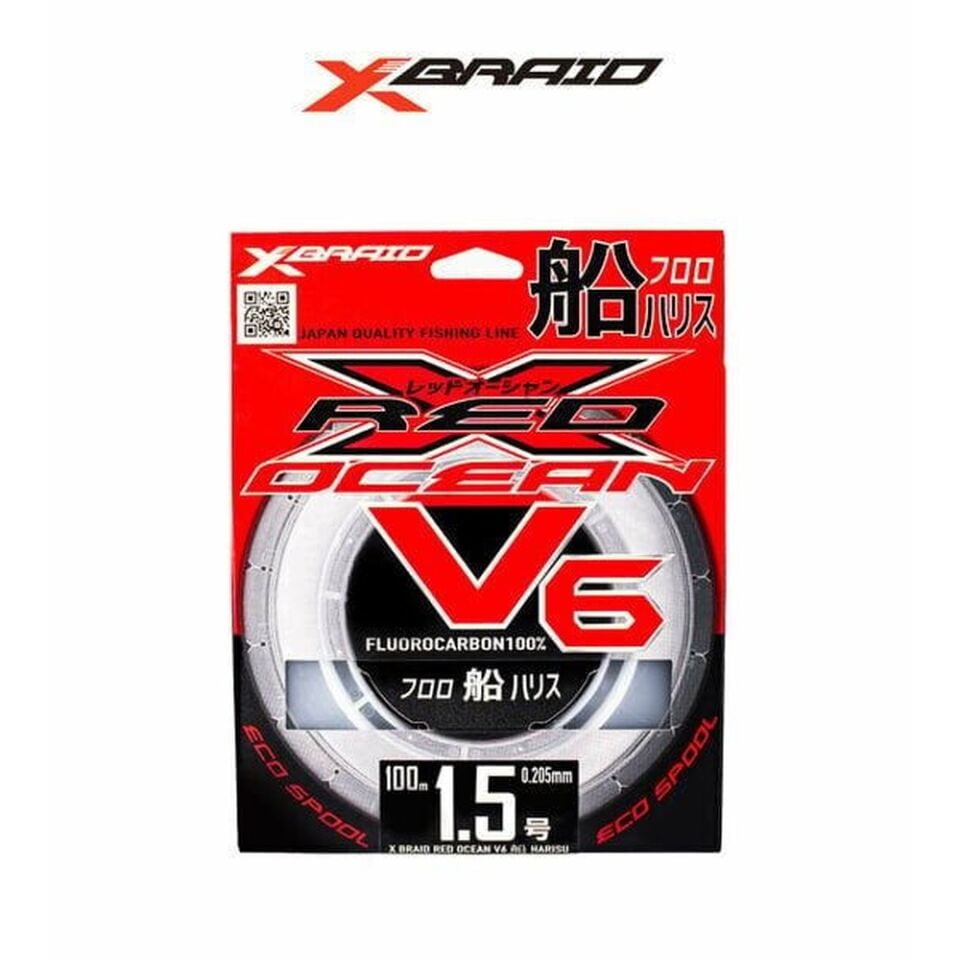 YGK X059 Red Ocean V6 FC 100M %100 Florocarbon Misina