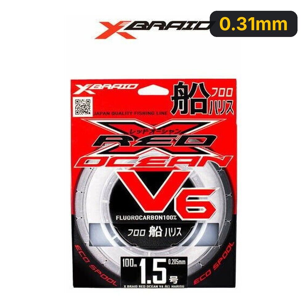 YGK X059 Red Ocean V6 FC 100M %100 Florocarbon Misina 0.31mm