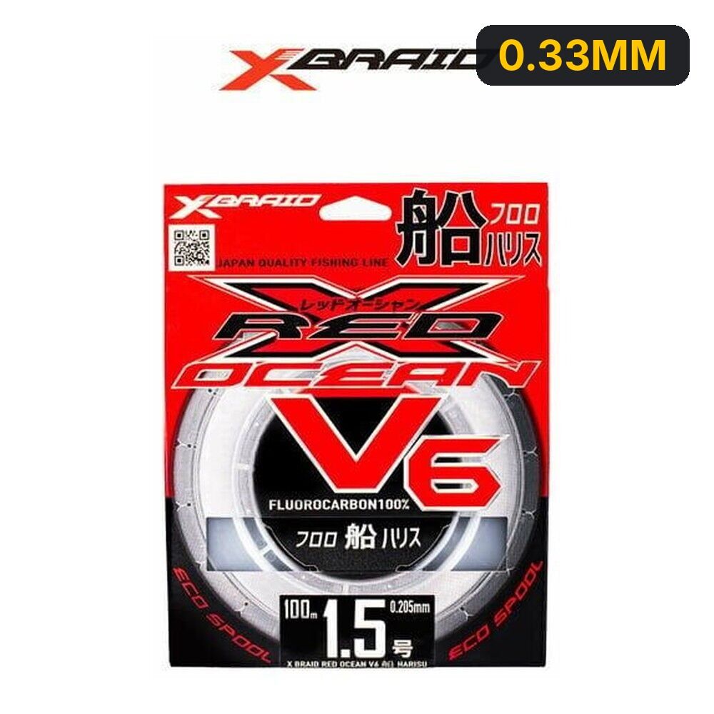 YGK X059 Red Ocean V6 FC 100M %100 Florocarbon Misina 0.33MM
