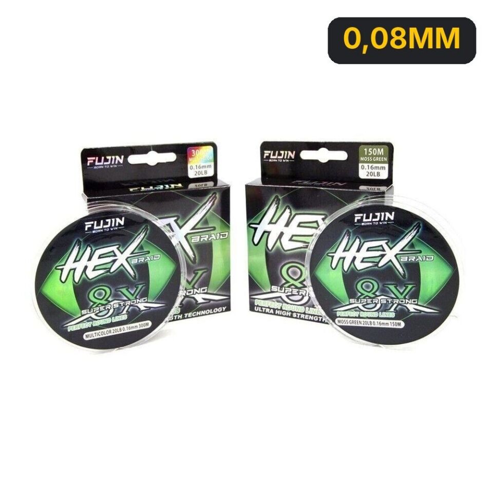 Fujin Hex Braid 8x 150mt Moss Green PE İp Misina 0,08MM