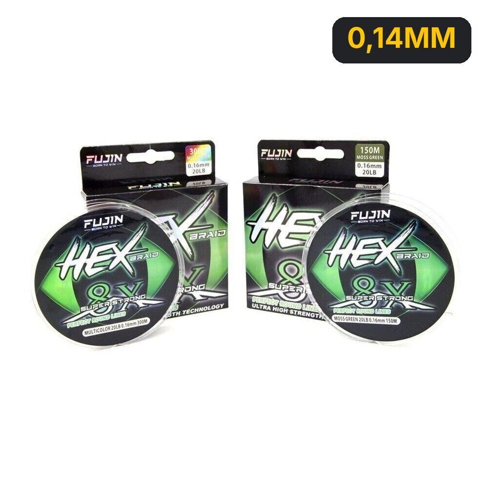 Fujin Hex Braid 8x 150mt Moss Green PE İp Misina 0,14MM