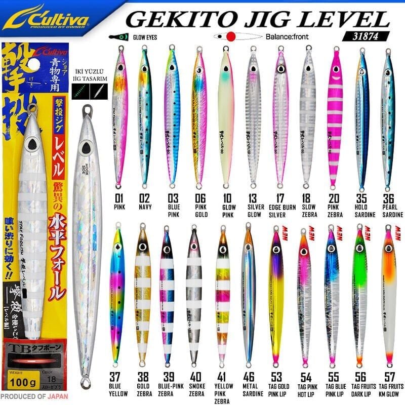 Cultiva 31874 Gekito Jig Level 100g 15.5cm Metal Yem