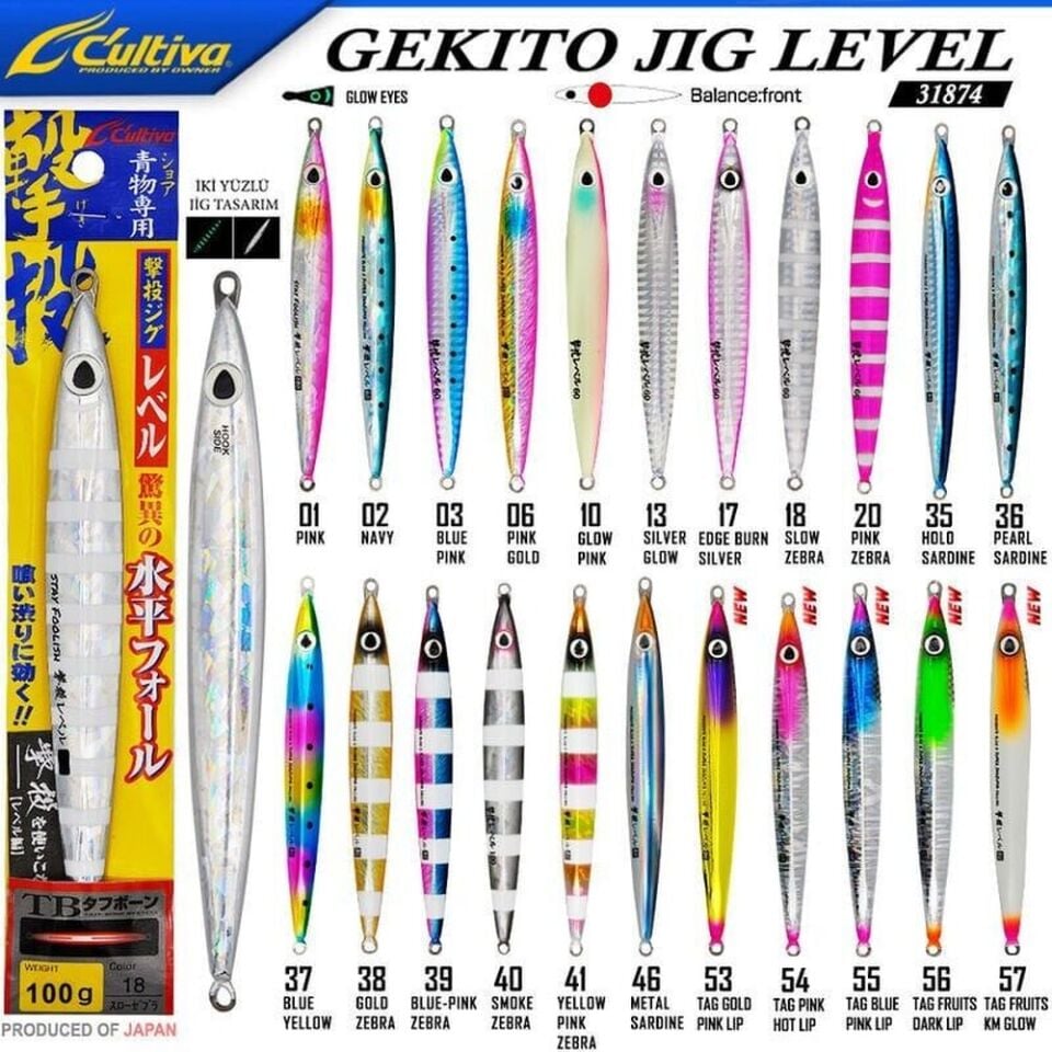 Cultiva 31874 Gekito Jig Level 100g 15.5cm Metal Yem